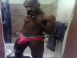 red undies bulge black boy