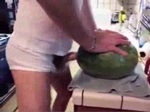 Big dick fucking watermelon