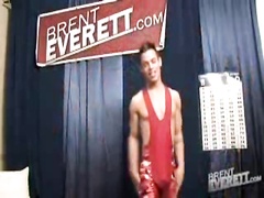 Brent Everett-Red Wrestling Singlet Part 1