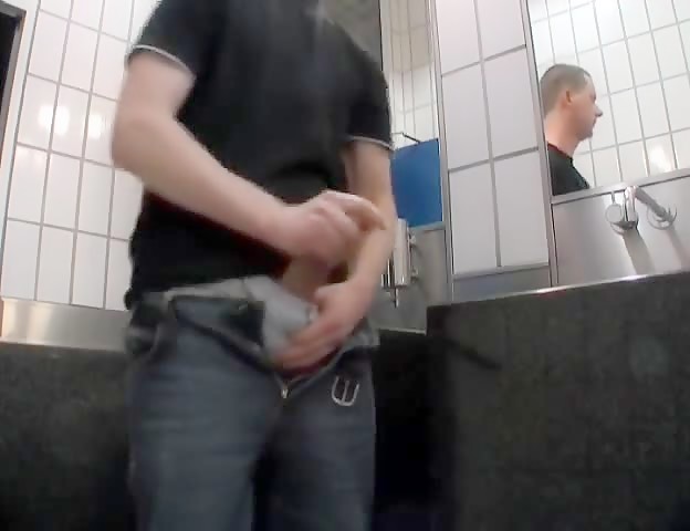 multiple cumshots and caught in public toilet