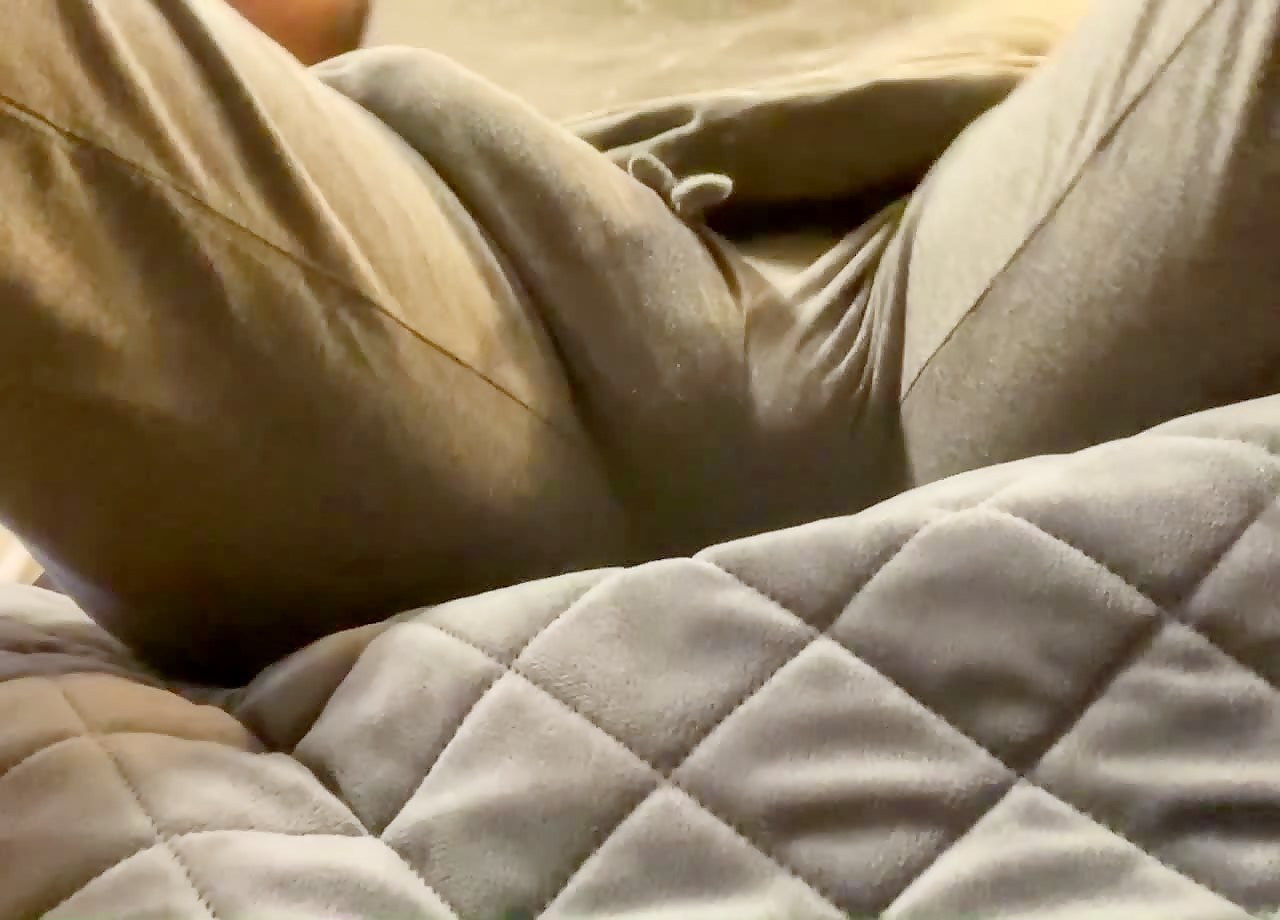 Huge cock in sweatpants
