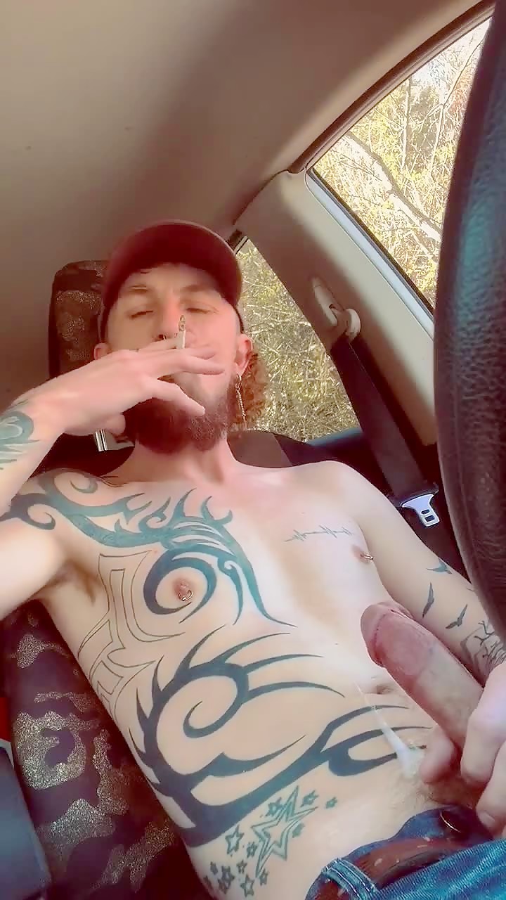 Country Boy Enjoying a Smoke & Stroke