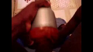 Black dude plays with fleshlight 2