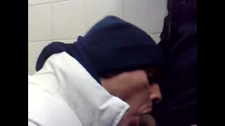 Restroom blowjob