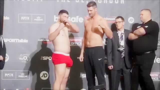 Boxer David Allen showing big bulge in his briefs.