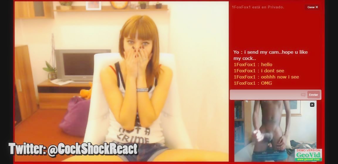 Sexy Camgirl Gets Shocked by a Huge Dick!