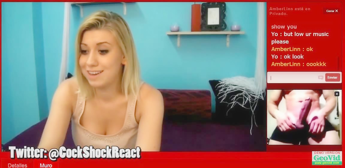 Sexy Camgirl Gets Shocked by a Huge Dick!