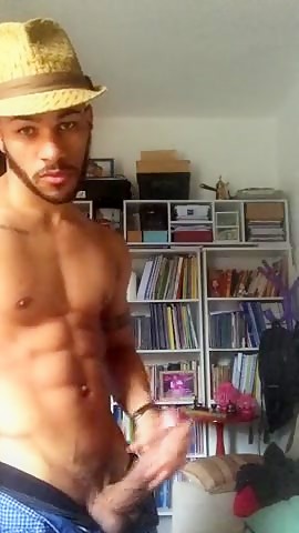 Andy works his huge horsecock and makes it erupt