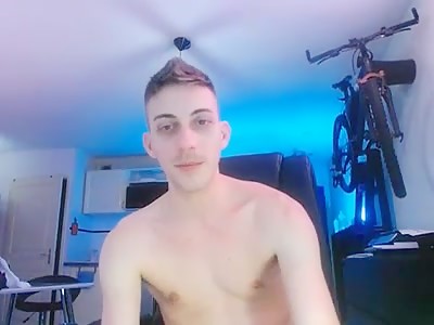 Horny Guy Strokes His Big Uncut Dick