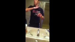 Horny Twenager Jerking Off in Bathroom