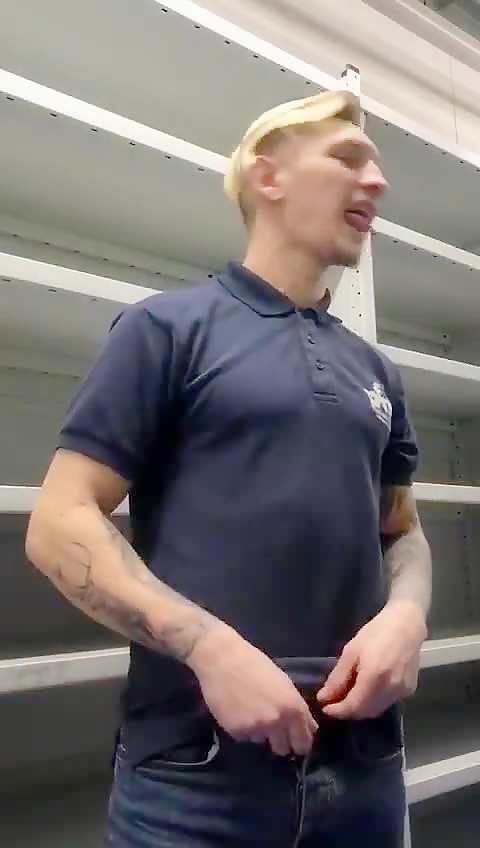 Hot British Straight Lad Gets Cock Out At Work