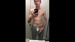 skinny boy is unpacking