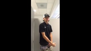 huge cock wanker in restroom