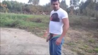 Playing with cock and jerks off outside- HOOOT