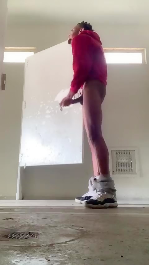 horny horsehung in public bathroom