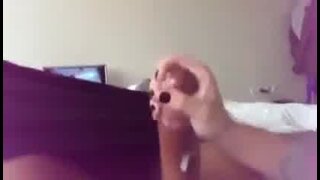 Helping hand strokes cock