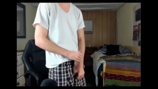 Big cock boy masturbates at cam then cums