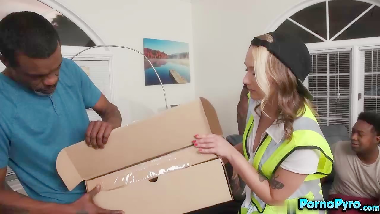 Delivery Girl Gwen Vicious Delivers Package To A Group Of BBCs