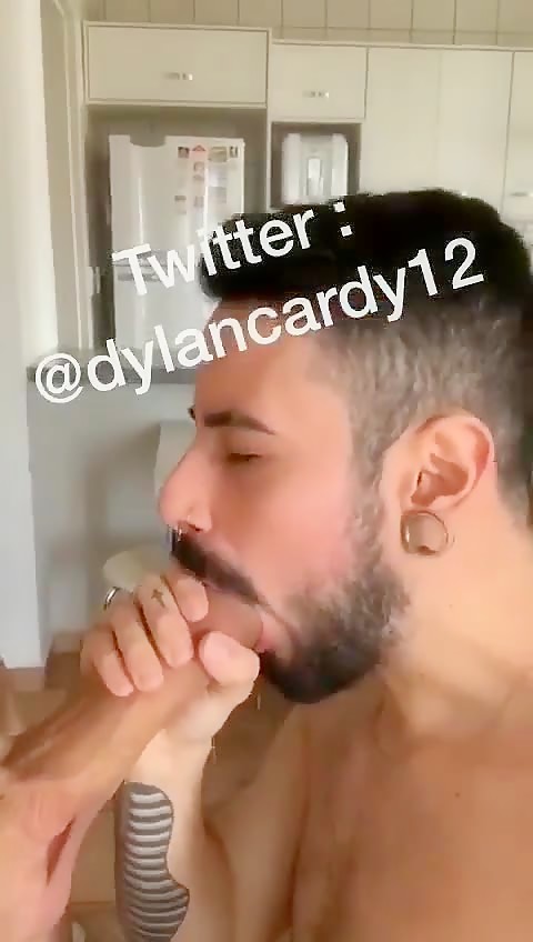 Nillo Boy sucking and worshipping gigantic dick of Dylan Cardy