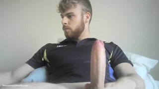 Hot hung blonde hunk wanking