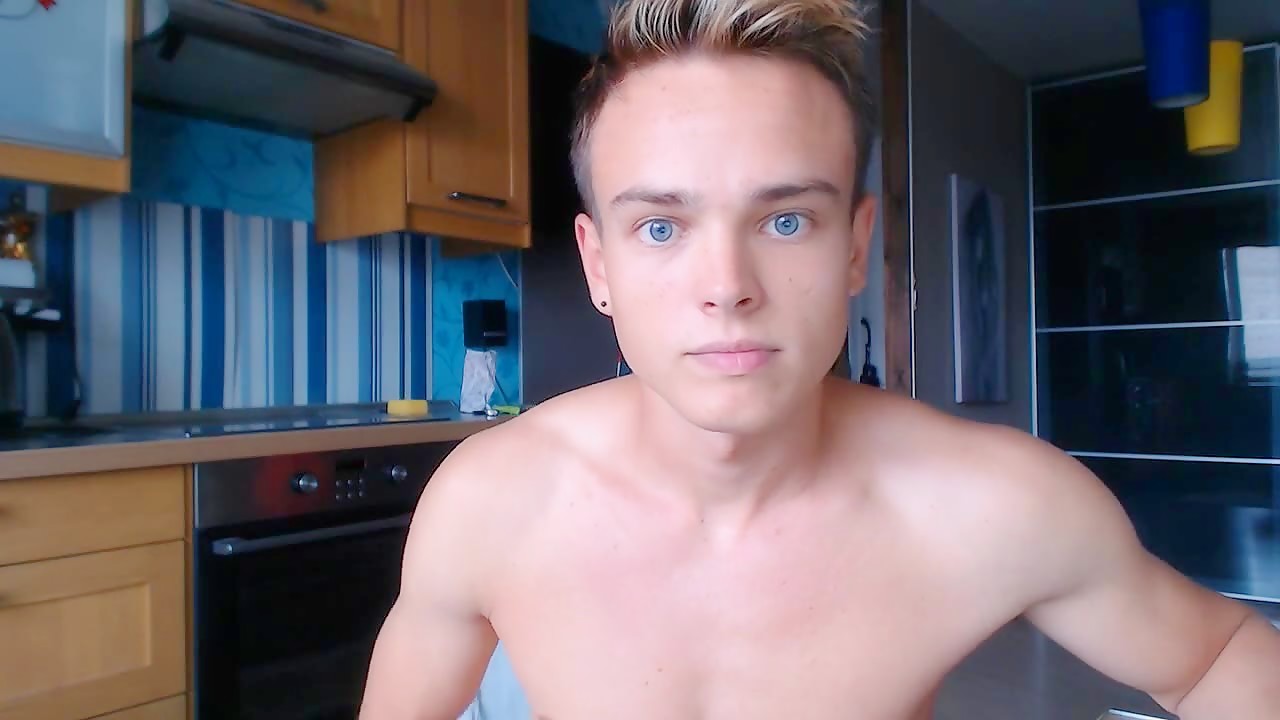 Stunningly beautiful blond blue-eyed Adonis