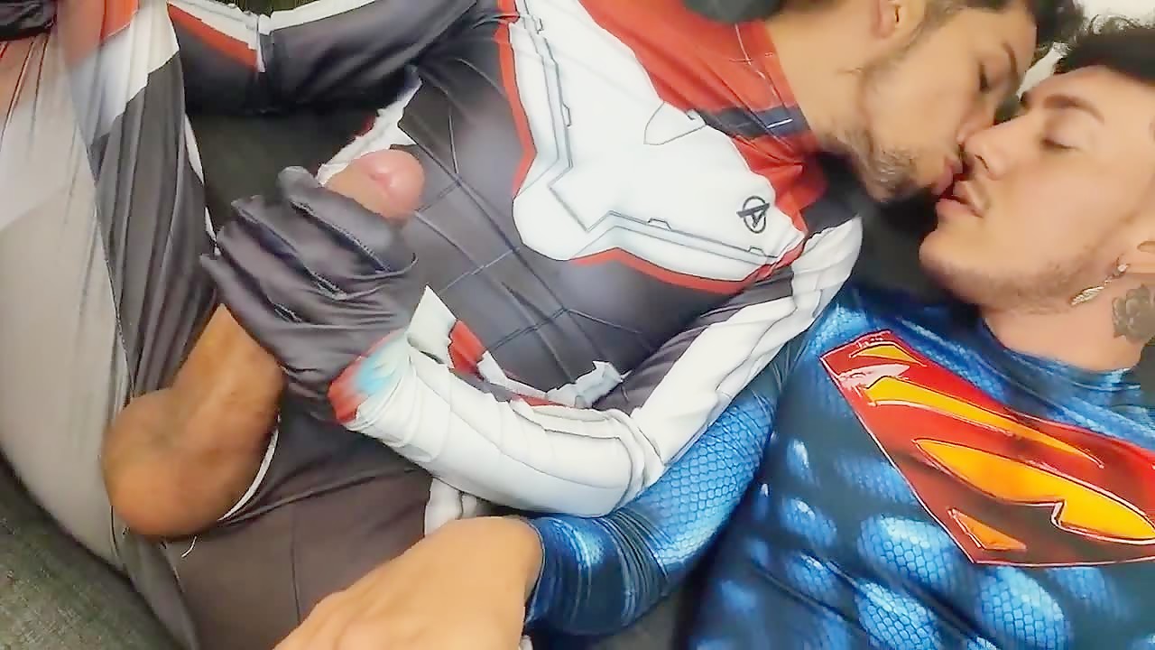 Hung Latinos in costumes fuck