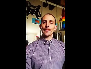 Dental assistant's outfit preperation and flexing Cock rock hard with ball's ring