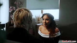 Petite Chanel Camryn doing messy blowjob