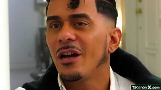 Shemale sorority girl shows her big cock