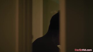 Teen seduces stepdad by showing her pussy