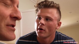 Old man showing teen couple how to do dp