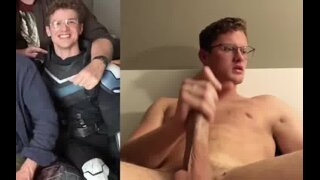Cute young soccer player strokes one out for us
