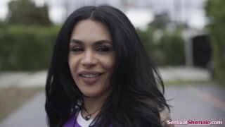 Anal fucking the big tits tgirl referee